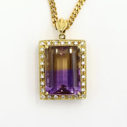 K18アメジストペンダントネックレス　A15.13ct　D0.27ct　ネックレス長さ約44cm　重量19.68ｇ(石の重量含む) レディース（中古）