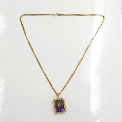 K18アメジストペンダントネックレス　A15.13ct　D0.27ct　ネックレス長さ約44cm　重量19.68ｇ(石の重量含む) レディース（中古）