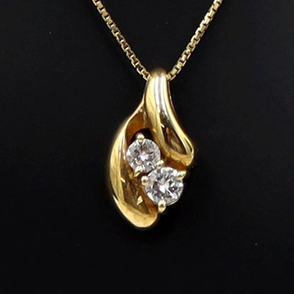 K18ダイヤペンダントネックレス　D0.24ct　ネック長さ:40cm　重量3.81ｇ(石の重量を含む)(中古)