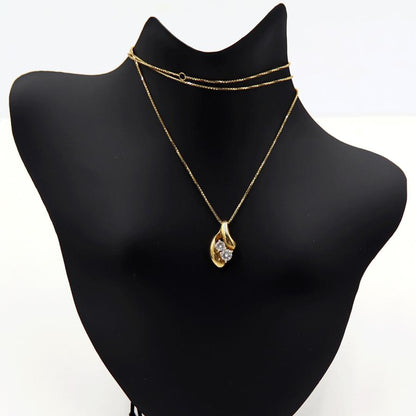 K18ダイヤペンダントネックレス　D0.24ct　ネック長さ:40cm　重量3.81ｇ(石の重量を含む)(中古)