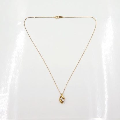 K18ダイヤペンダントネックレス　D0.24ct　ネック長さ:40cm　重量3.81ｇ(石の重量を含む)(中古)