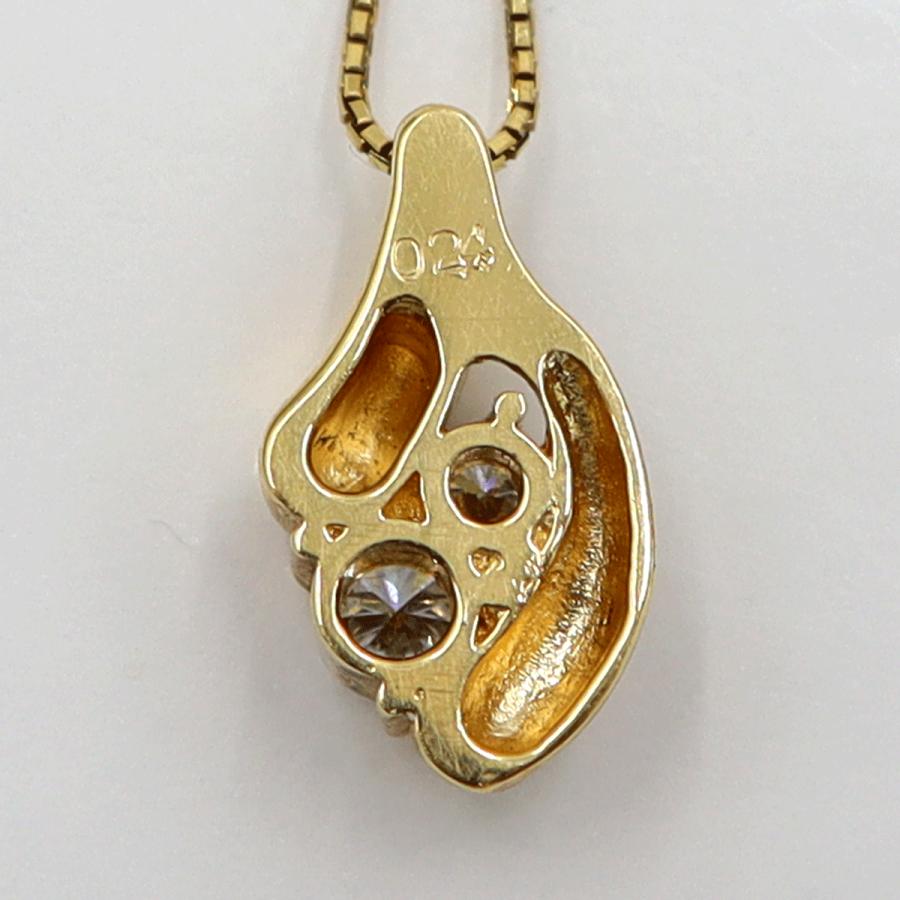 K18ダイヤペンダントネックレス　D0.24ct　ネック長さ:40cm　重量3.81ｇ(石の重量を含む)(中古)