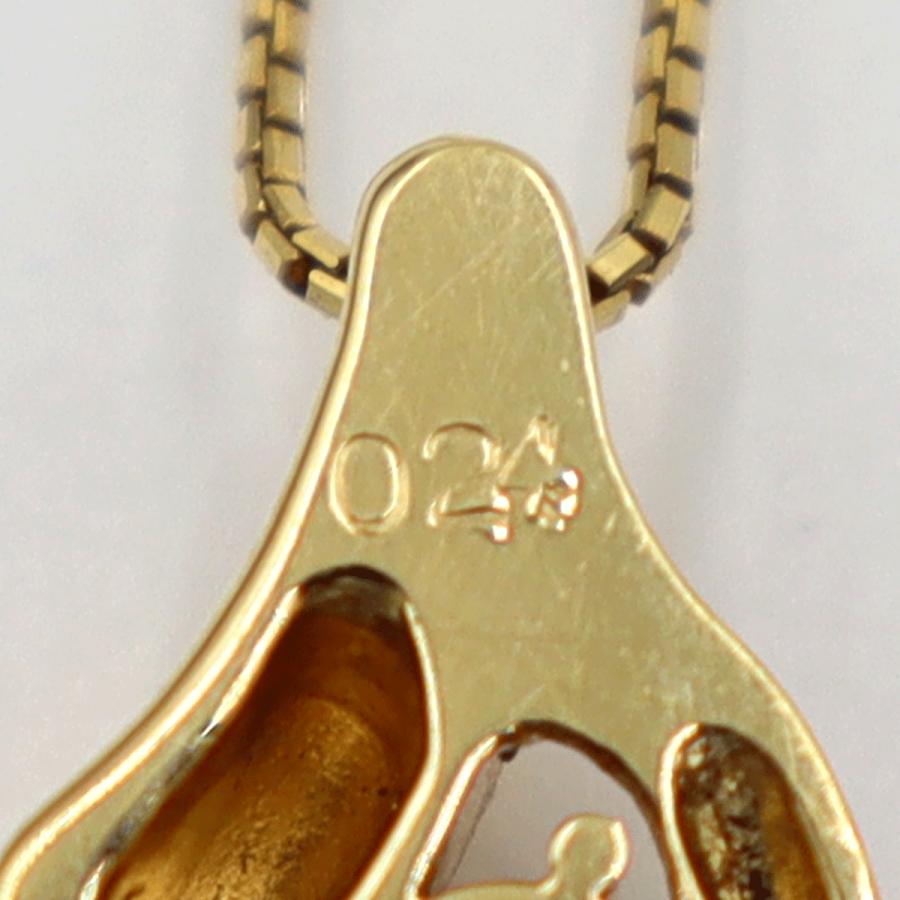 K18ダイヤペンダントネックレス　D0.24ct　ネック長さ:40cm　重量3.81ｇ(石の重量を含む)(中古)