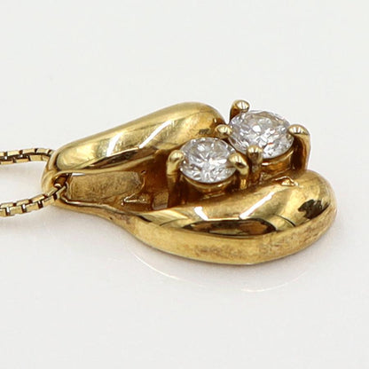 K18ダイヤペンダントネックレス　D0.24ct　ネック長さ:40cm　重量3.81ｇ(石の重量を含む)(中古)