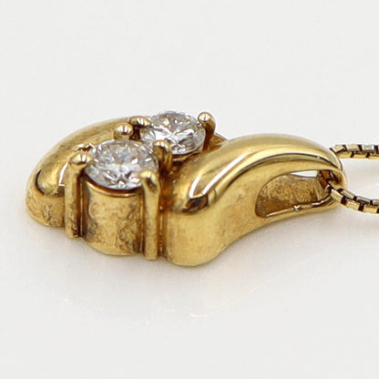 K18ダイヤペンダントネックレス　D0.24ct　ネック長さ:40cm　重量3.81ｇ(石の重量を含む)(中古)