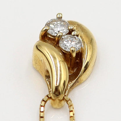 K18ダイヤペンダントネックレス　D0.24ct　ネック長さ:40cm　重量3.81ｇ(石の重量を含む)(中古)