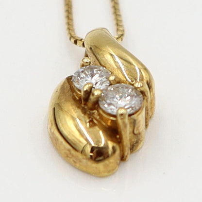 K18ダイヤペンダントネックレス　D0.24ct　ネック長さ:40cm　重量3.81ｇ(石の重量を含む)(中古)