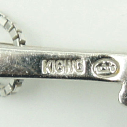 K18WGマルチ石ペンダント　ネックレス長さ約40cm　重量7.90ｇ(石の重量含む)　レディース（中古）