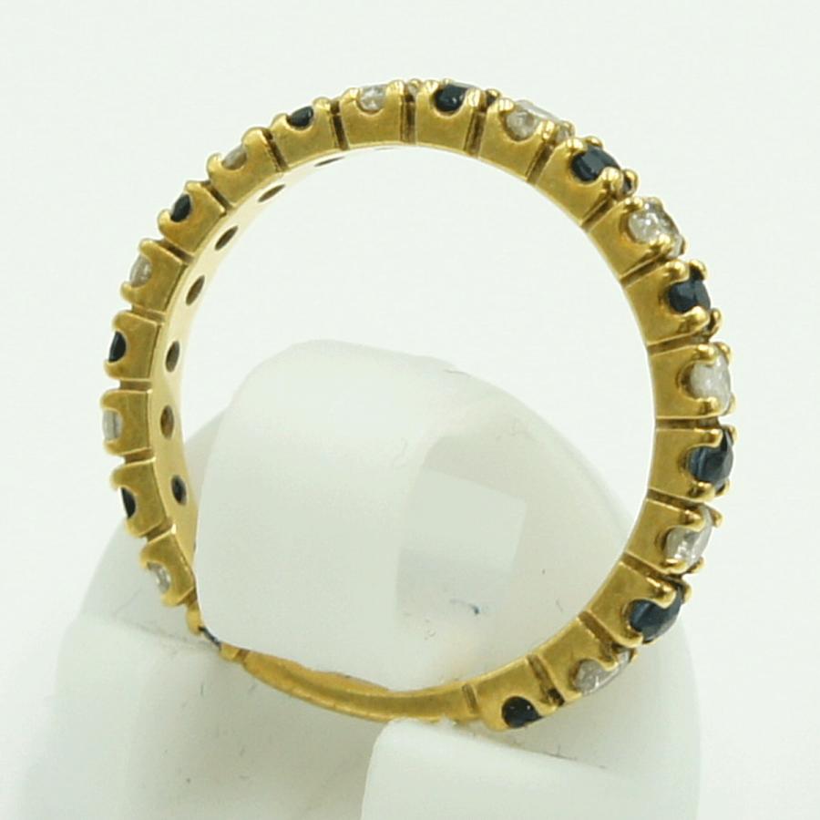 K18サファイアダイヤモンドリング　S0.55ct　D0.50ct　リングサイズ11号　重量2.32ｇ(石の重量含む)　レディース（中古）