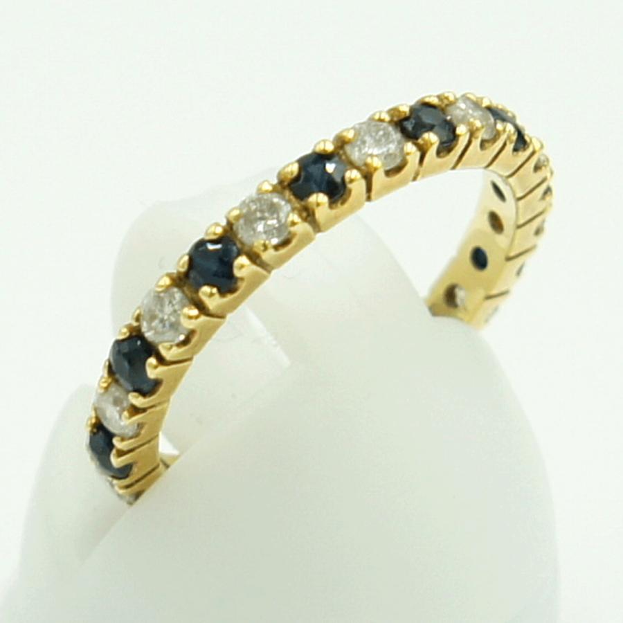 K18サファイアダイヤモンドリング　S0.55ct　D0.50ct　リングサイズ11号　重量2.32ｇ(石の重量含む)　レディース（中古）