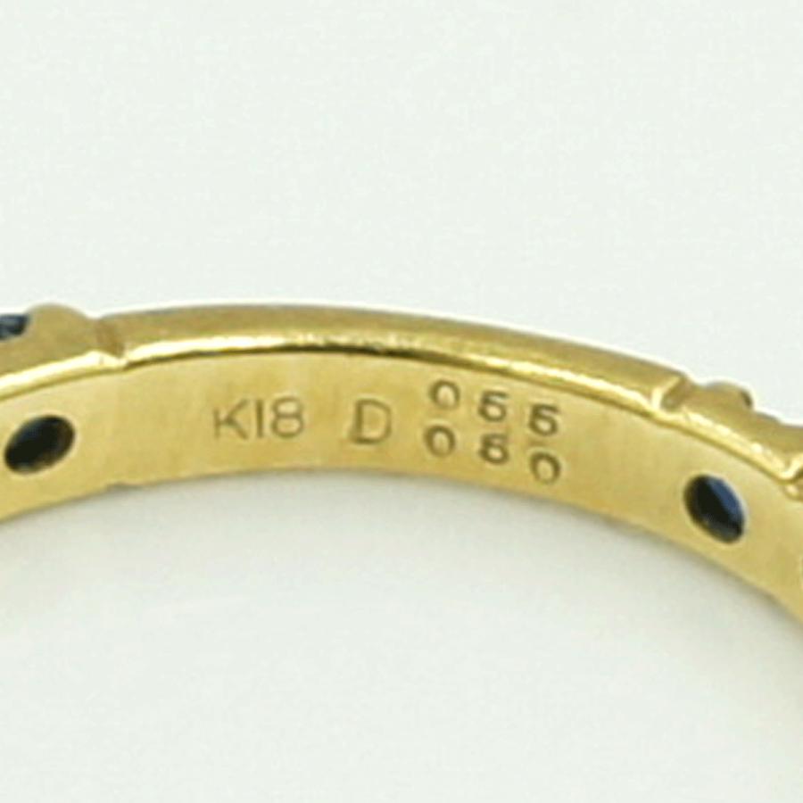 K18サファイアダイヤモンドリング　S0.55ct　D0.50ct　リングサイズ11号　重量2.32ｇ(石の重量含む)　レディース（中古）