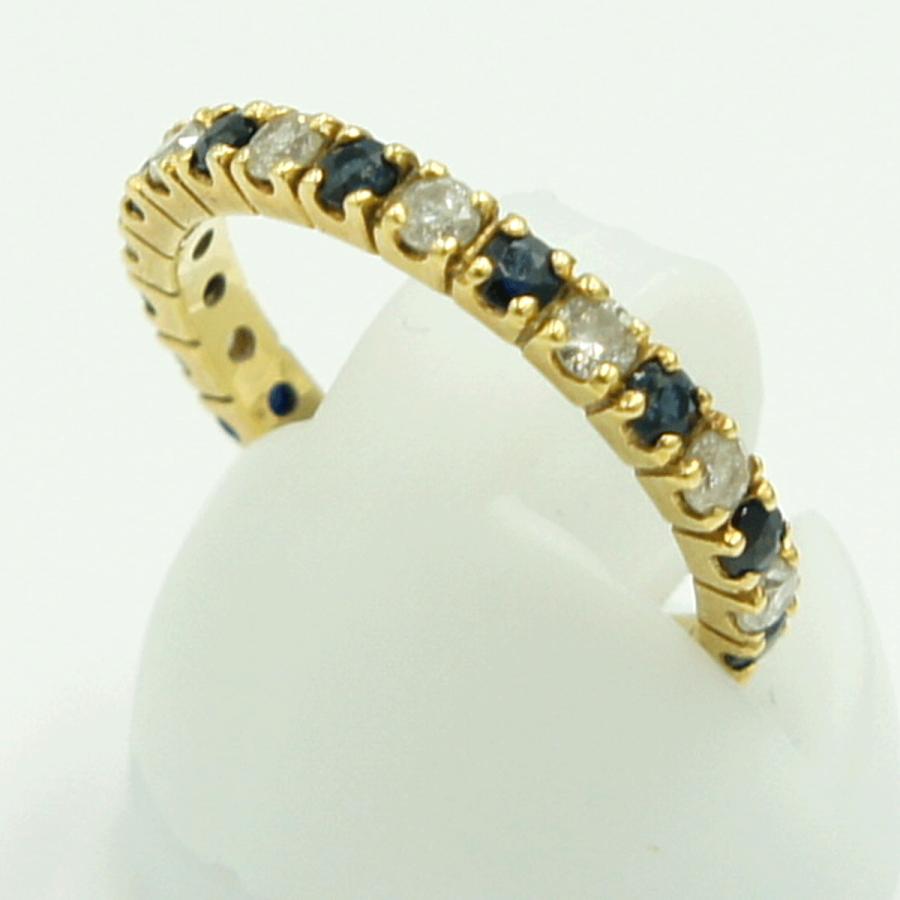 K18サファイアダイヤモンドリング　S0.55ct　D0.50ct　リングサイズ11号　重量2.32ｇ(石の重量含む)　レディース（中古）