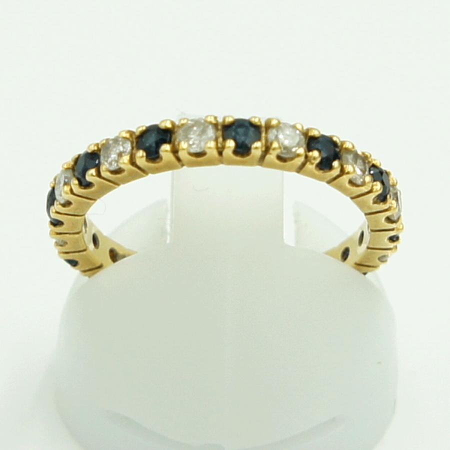 K18サファイアダイヤモンドリング　S0.55ct　D0.50ct　リングサイズ11号　重量2.32ｇ(石の重量含む)　レディース（中古）