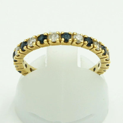 K18サファイアダイヤモンドリング　S0.55ct　D0.50ct　リングサイズ11号　重量2.32ｇ(石の重量含む)　レディース（中古）