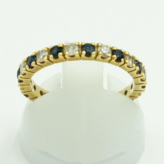 K18サファイアダイヤモンドリング　S0.55ct　D0.50ct　リングサイズ11号　重量2.32ｇ(石の重量含む)　レディース（中古）