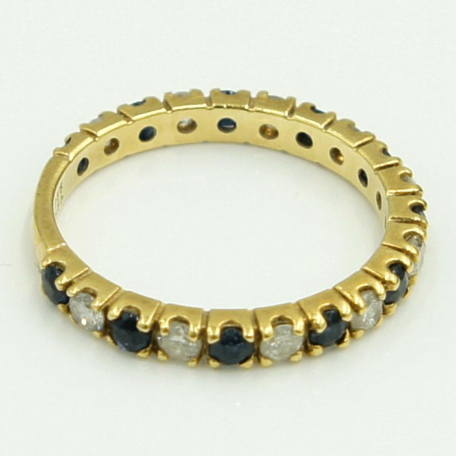 K18サファイアダイヤモンドリング　S0.55ct　D0.50ct　リングサイズ11号　重量2.32ｇ(石の重量含む)　レディース（中古）