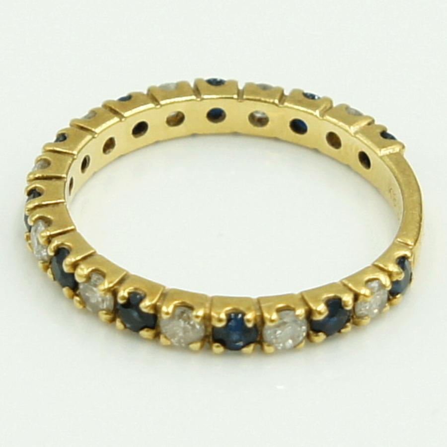 K18サファイアダイヤモンドリング　S0.55ct　D0.50ct　リングサイズ11号　重量2.32ｇ(石の重量含む)　レディース（中古）