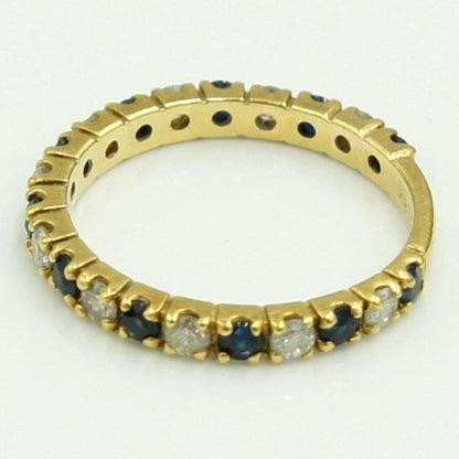 K18サファイアダイヤモンドリング　S0.55ct　D0.50ct　リングサイズ11号　重量2.32ｇ(石の重量含む)　レディース（中古）