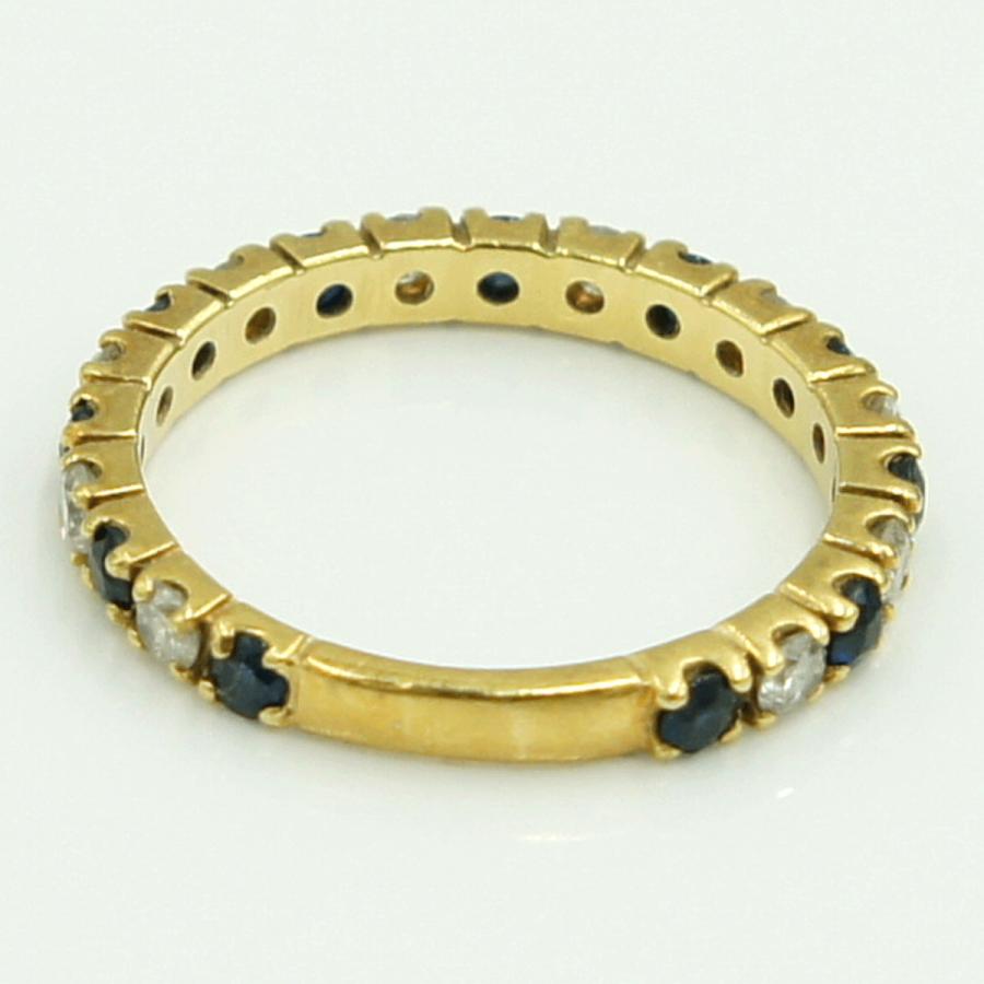 K18サファイアダイヤモンドリング　S0.55ct　D0.50ct　リングサイズ11号　重量2.32ｇ(石の重量含む)　レディース（中古）