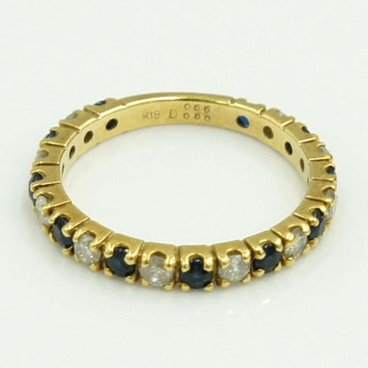 K18サファイアダイヤモンドリング　S0.55ct　D0.50ct　リングサイズ11号　重量2.32ｇ(石の重量含む)　レディース（中古）