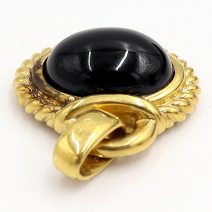 K18オニキスダイヤモンドペンダントトップ　D0.18ct　重量8.40ｇ(石の重量含む)　レディース（中古）