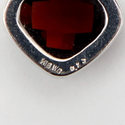 K18WGガーネットペンダントネックレス　ネックレス長さ44cm　重量5.23ｇ(石の重量含む) 　レディース(中古)