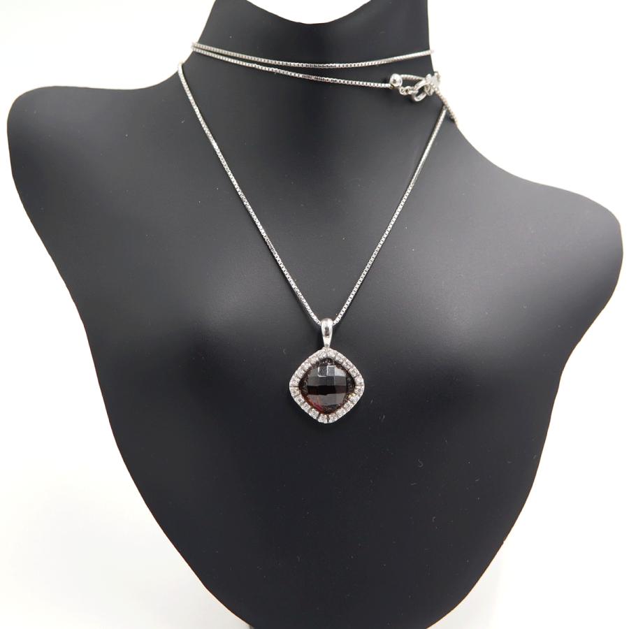 K18WGガーネットペンダントネックレス　ネックレス長さ44cm　重量5.23ｇ(石の重量含む) 　レディース(中古)