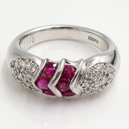 Pt900ルビーダイヤモンドリング　R0.72ct　D0.28ct　リングサイズ12号　重量8.67ｇ(石の重量含む)　レディース（中古）