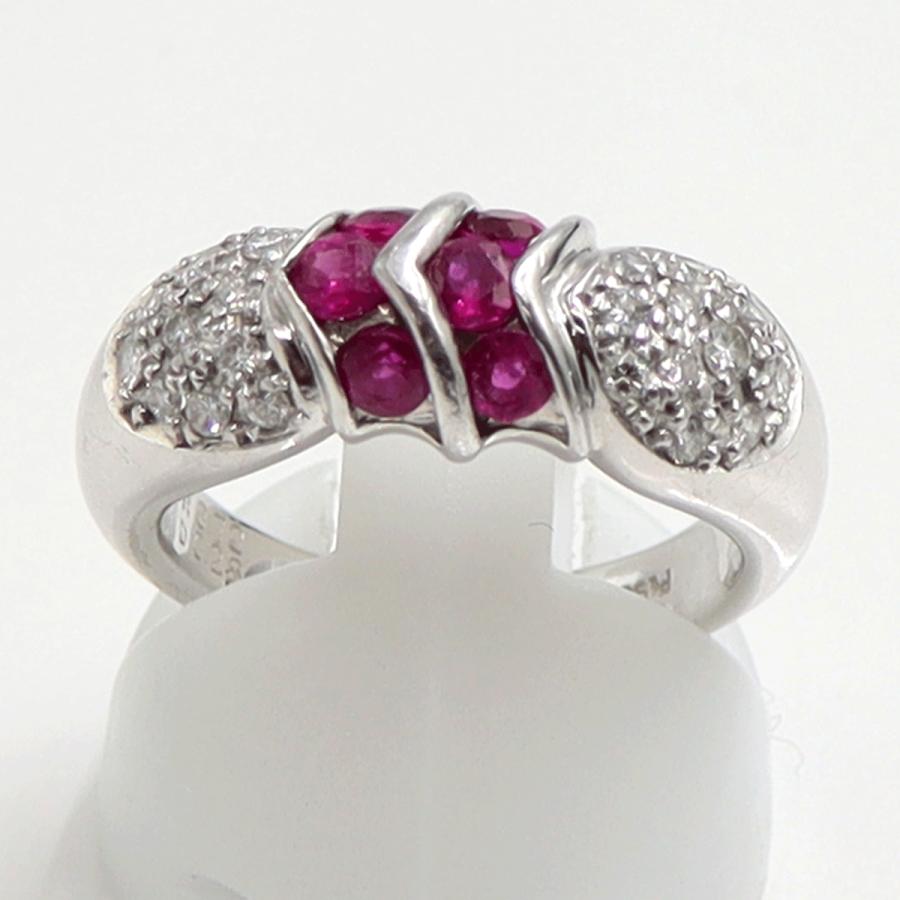 Pt900ルビーダイヤモンドリング　R0.72ct　D0.28ct　リングサイズ12号　重量8.67ｇ(石の重量含む)　レディース（中古）