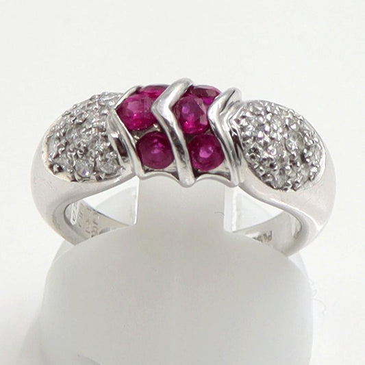 Pt900ルビーダイヤモンドリング　R0.72ct　D0.28ct　リングサイズ12号　重量8.67ｇ(石の重量含む)　レディース（中古）