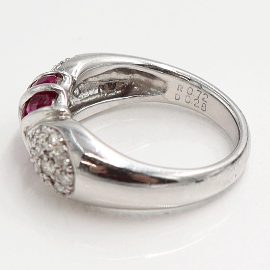 Pt900ルビーダイヤモンドリング　R0.72ct　D0.28ct　リングサイズ12号　重量8.67ｇ(石の重量含む)　レディース（中古）