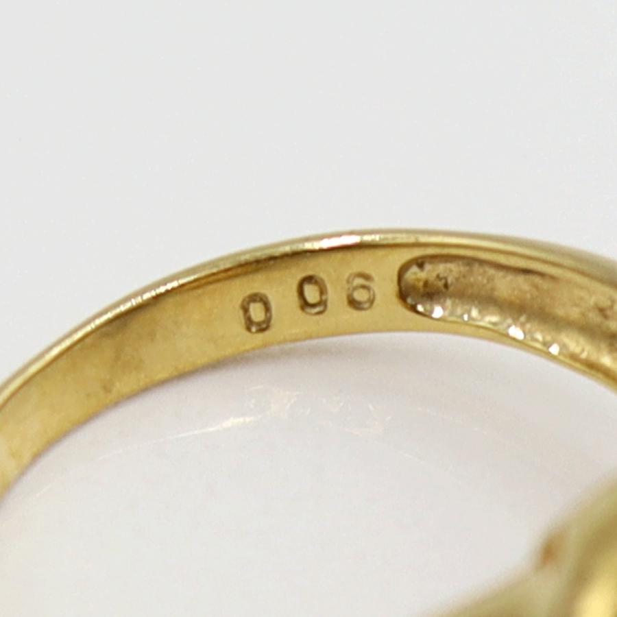 K18サンゴダイヤモンドリング　8mm　D0.06ct　リングサイズ12号　重量6.13ｇ(石の重量含む)　レディース(中古)