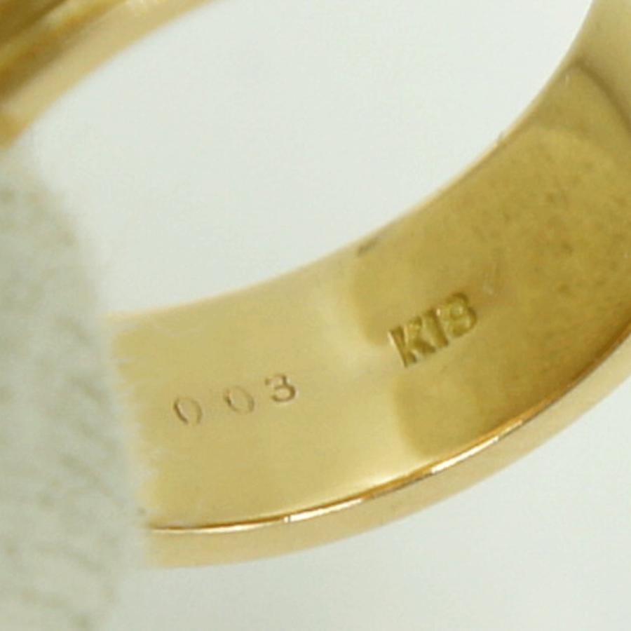 K18ダイヤモンドリング　D0.03ct　リングサイズ9号　重量5.87ｇ(石の重量含む)（中古）