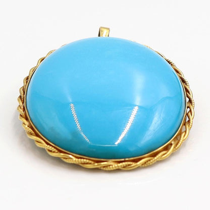 K18トルコ石ペンダントブローチ　重量14.90ｇ　レディース（中古）