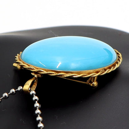 K18トルコ石ペンダントブローチ　重量14.90ｇ　レディース（中古）