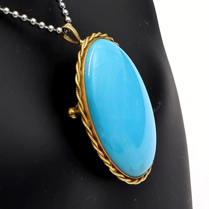 K18トルコ石ペンダントブローチ　重量14.90ｇ　レディース（中古）