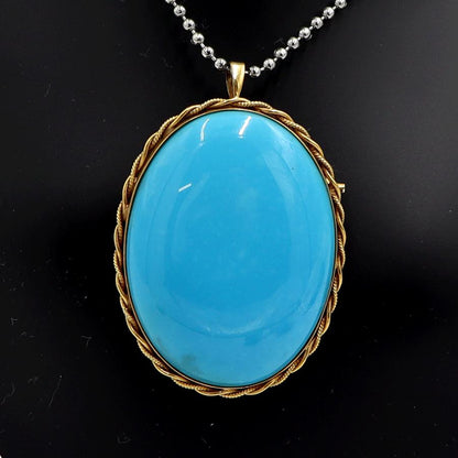 K18トルコ石ペンダントブローチ　重量14.90ｇ　レディース（中古）