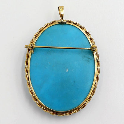 K18トルコ石ペンダントブローチ　重量14.90ｇ　レディース（中古）