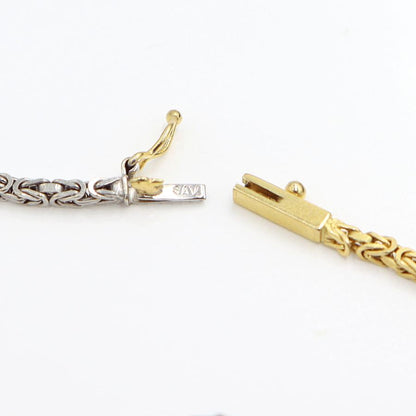 750デザインブレスレット　ツーカラー　長さ17.5cm　重量5.24ｇ（中古）