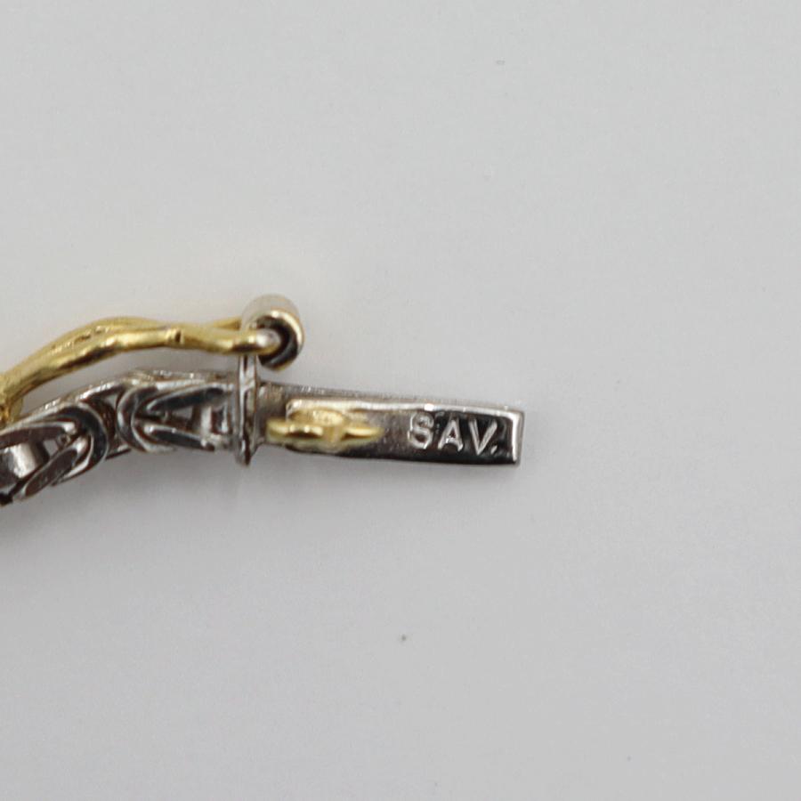 750デザインブレスレット　ツーカラー　長さ17.5cm　重量5.24ｇ（中古）