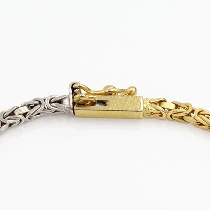 750デザインブレスレット　ツーカラー　長さ17.5cm　重量5.24ｇ（中古）