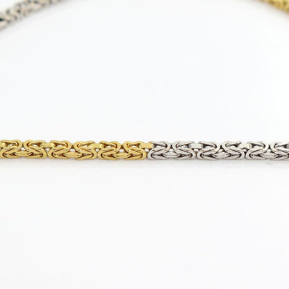 750デザインブレスレット　ツーカラー　長さ17.5cm　重量5.24ｇ（中古）