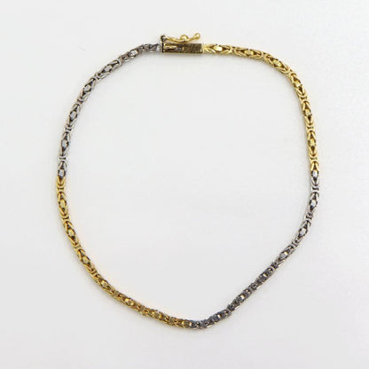 750デザインブレスレット　ツーカラー　長さ17.5cm　重量5.24ｇ（中古）