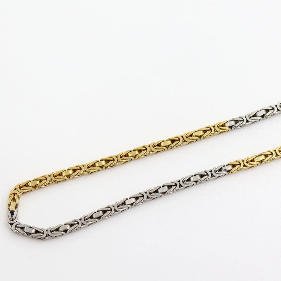 750デザインブレスレット　ツーカラー　長さ17.5cm　重量5.24ｇ（中古）