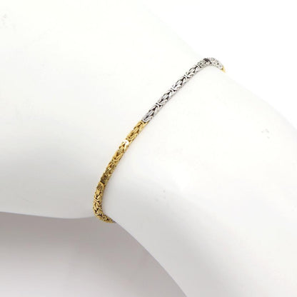 750デザインブレスレット　ツーカラー　長さ17.5cm　重量5.24ｇ（中古）