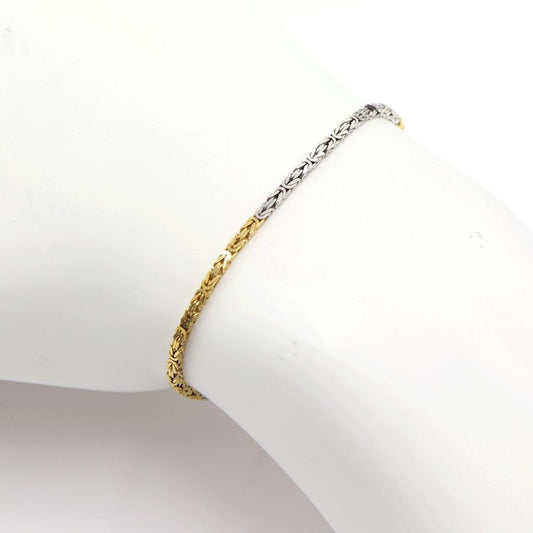 750デザインブレスレット　ツーカラー　長さ17.5cm　重量5.24ｇ（中古）