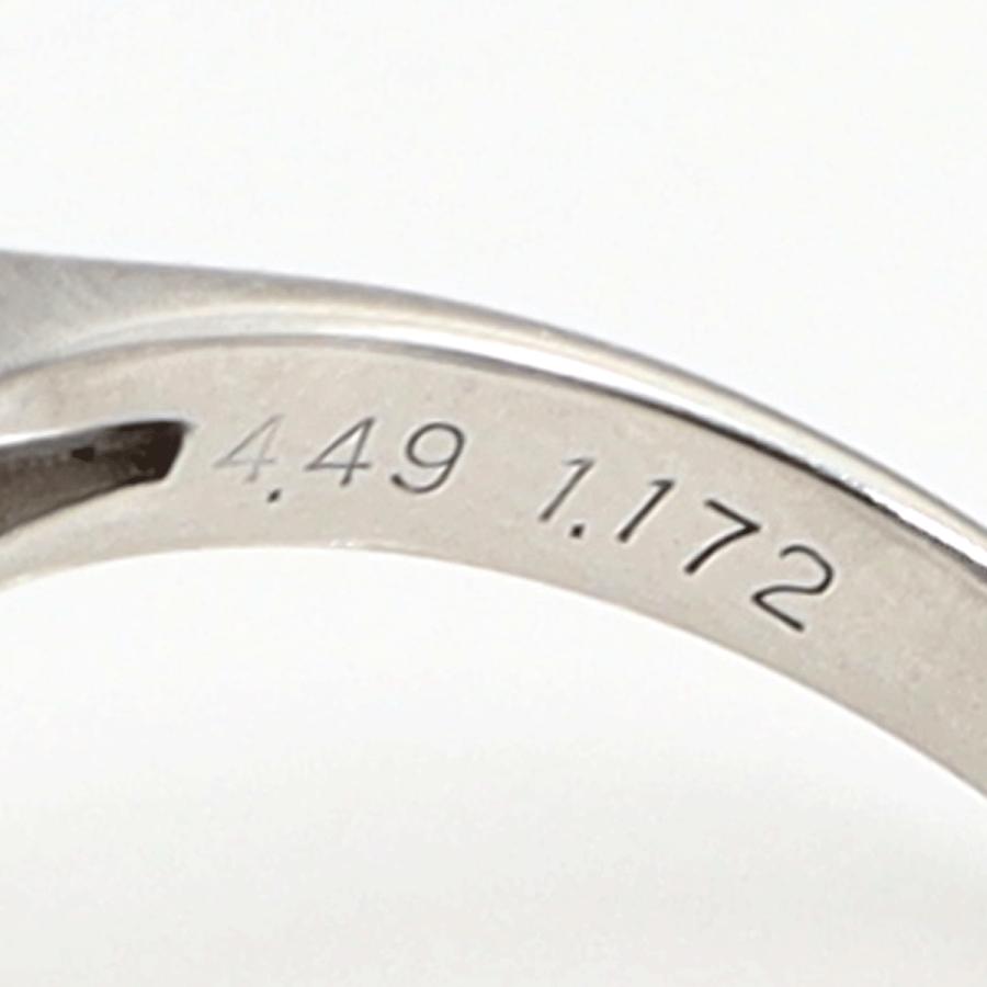 Pt900キャッツアイダイヤモンドリング　CT4.49ct　D1.172ct　リングサイズ19号　重量11.40ｇ(石の重量含む)　キャッツアイ　ダイヤモンド　レディース（中古）