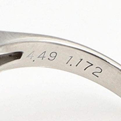 Pt900キャッツアイダイヤモンドリング　CT4.49ct　D1.172ct　リングサイズ19号　重量11.40ｇ(石の重量含む)　キャッツアイ　ダイヤモンド　レディース（中古）