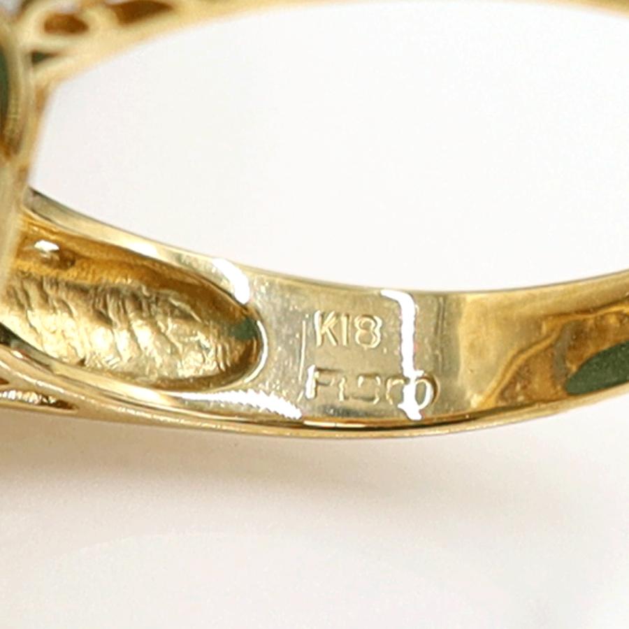 K18/Pt900トルコ石ダイヤモンドリング　D0.047ct　リングサイズ17号　重量12.89ｇ(石の重量含む)　レディース（中古）