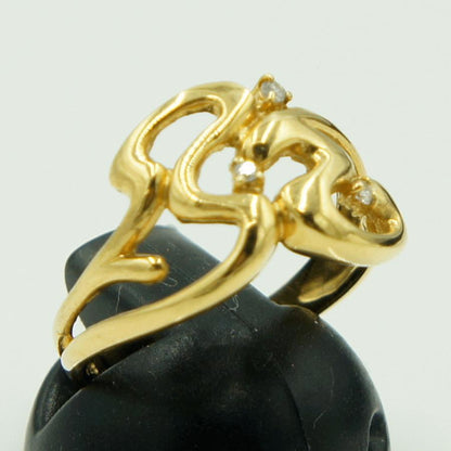 K18ダイヤモンドリング　D0.03ct　リングサイズ12号　重量3.64ｇ(石の重量含む)（中古）